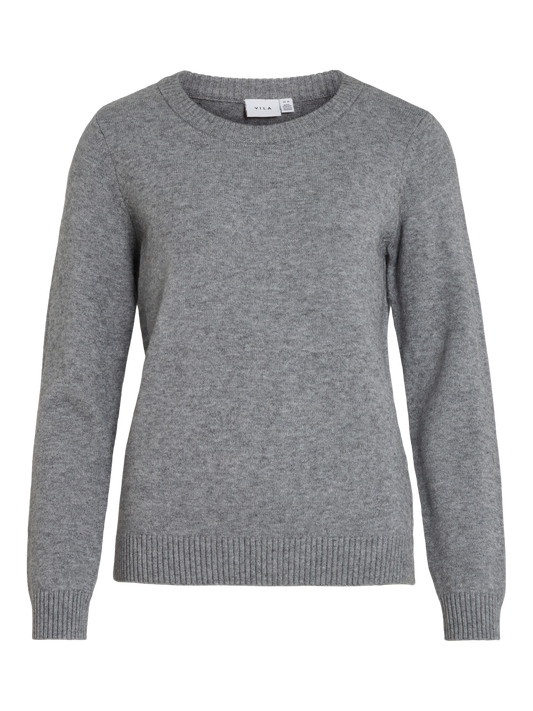 VIRIL Pullover - Medium Grey Melange